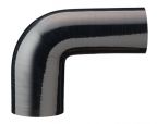 Silicone 90 Degree Reducing Elbow 3.5" to 3" ID Gloss Black (3.5” ID leg is 6” long)